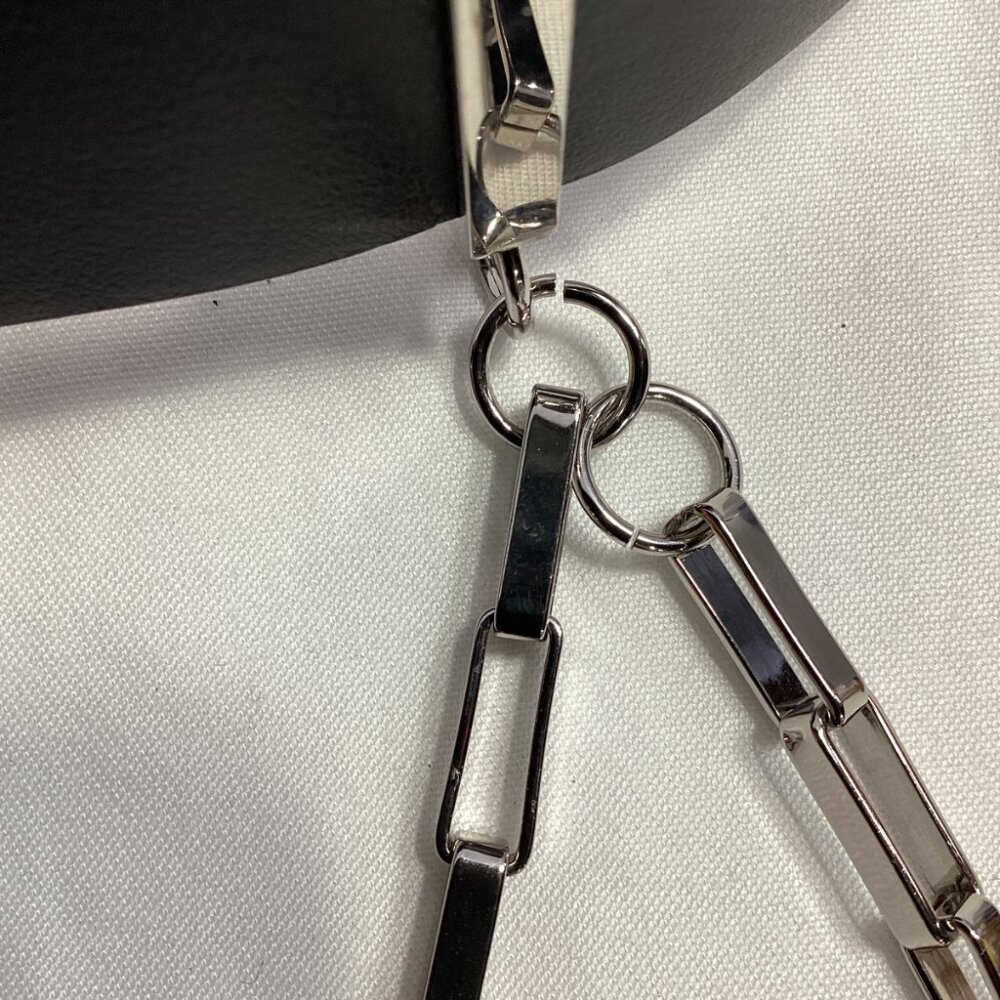 The Attico 'Chain' Black Leather Draped Chain Detail Belt Size L - Picture 5 of 5